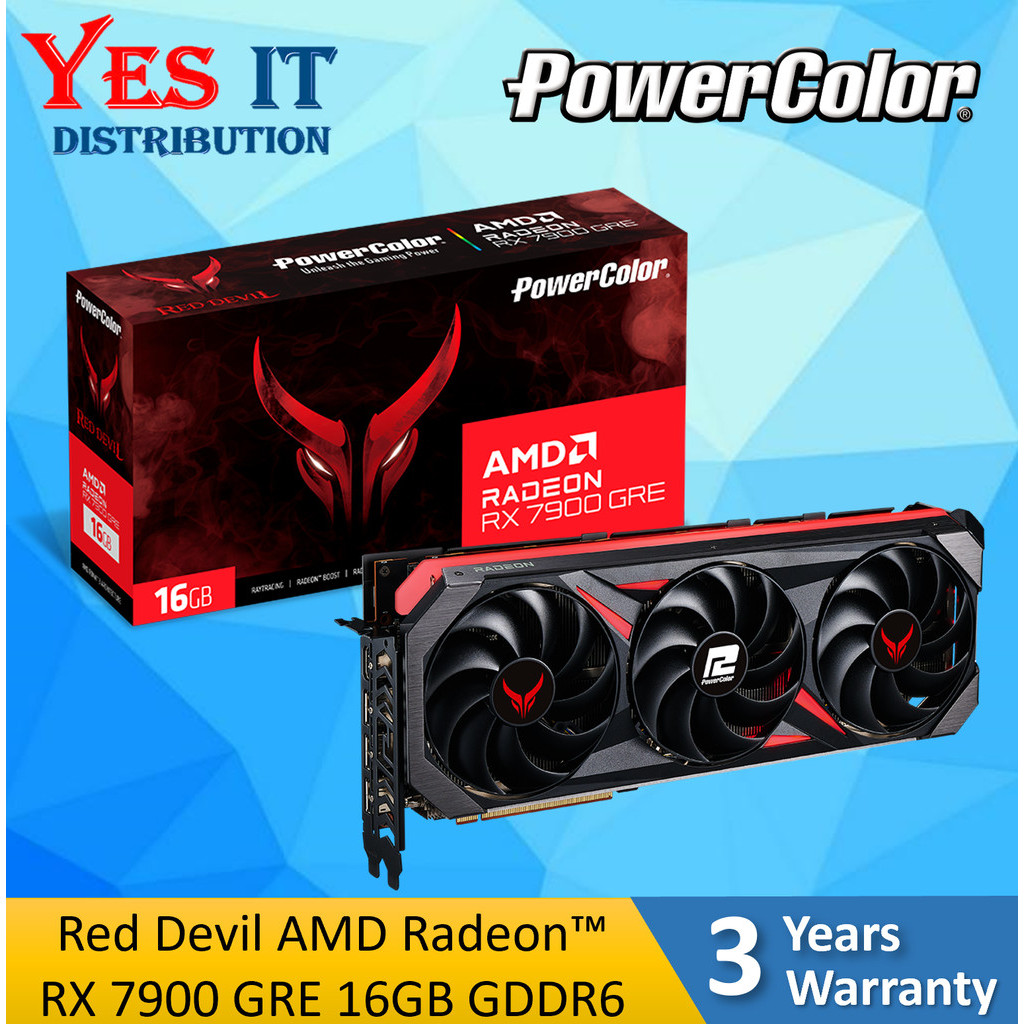 Powercolor Red Devil Radeon RX 7900 GRE 16GB GDDR6 กราฟิกการ์ด RX7900