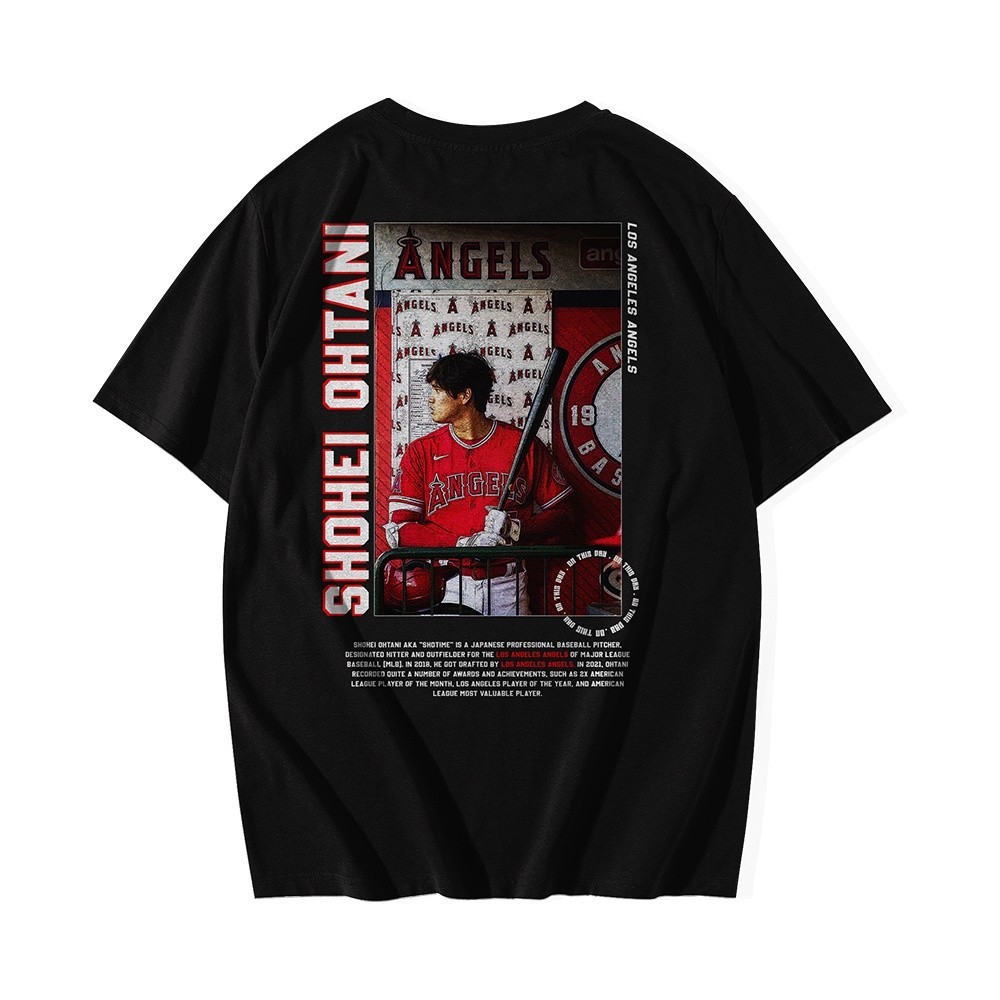 💟 【HOT】 Shohei Ohtani T-Shirt Los Angeles Angeles Angels | Mlb T-Shirt | Japan | Baseball  เสื้อยืดผ