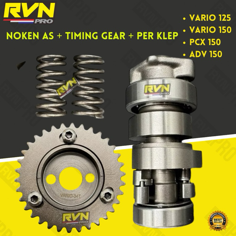 NOKEN AS CAM RVN RACING RRA VARIO 150 125 PCX 150 ADV 150 PLUS SENTRIC และวาล์วต่อวาล์ว - CAMSHAFT RACING VARIO 150 125 PCX 150 ADV 150 ชุด TIMING GEAR RVN RACING
