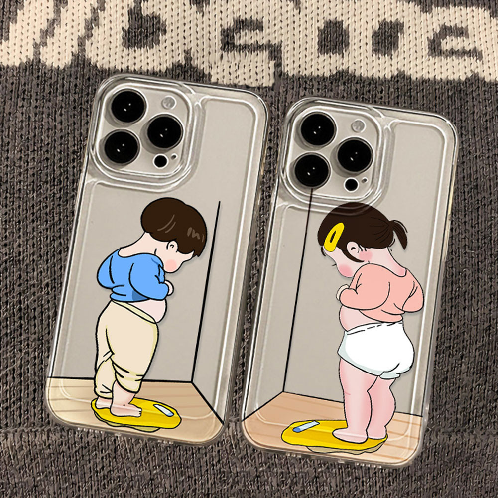 เคสโทรศัพท์ลายการ์ตูนน่ารักสำหรับ iPhone 16 Pro Max ไอโฟน XR 11 12 14 13 15 Pro Max X XS Max 7 8 Plus SE TPU โปร่งใส เคส