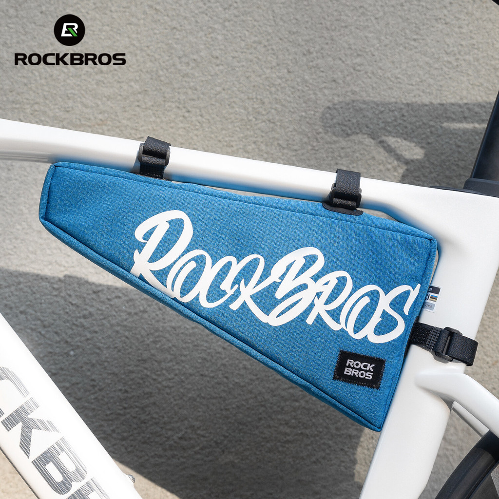 【TH Delivery】ROCKBROS จักรยานแบบพกพาสามเหลี่ยมหลอดกระเป๋าความจุขนาดใหญ่ จักรยานเสือภูเขา 1.9 Lจักรยานถนนชุดเครื่องมือการจัดเก็บมัลติฟังก์ชั่กระเป๋าคานด้านหน้าสะดวกกระเป๋าอุปกรณ์ขี่