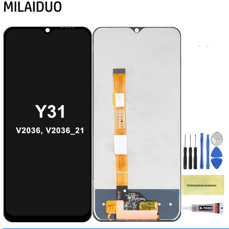 LCD สําหรับ Vivo Y31 2021 / Y3S 2020/Y31S/Y52S/Y53S/Y51 2020 จอแสดงผล LCD หน้าจอสัมผัสประกอบ