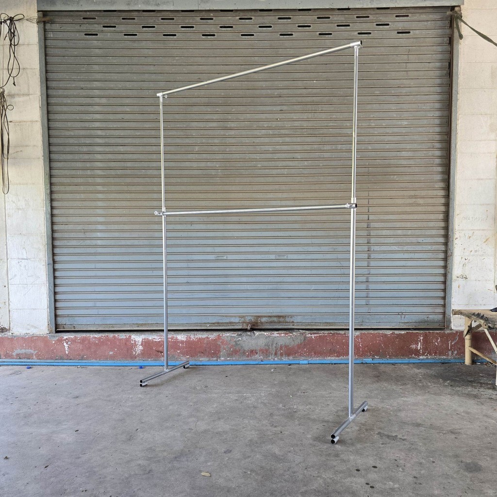 ราวแขวนผ้า แบบ2ชั้นข นาด 150 cmและ 120 cm สีขาว/สีชุบซิงค์ สามารถถอดประกอบได้ ปรับความสูงได้ เล็กหนา แข็งแรง - รูปที่ 6