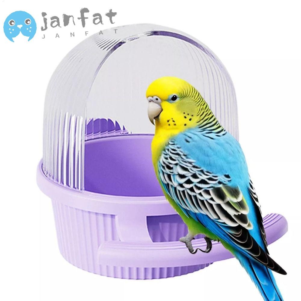 Janfat เครื่องให้อาหารกรงนก, เครื่องจ่ายกรงกันกระรอก เครื่องให้อาหารนก, พลาสติกแขวนแบบพกพาทนทานถ้วยป้อนนก
