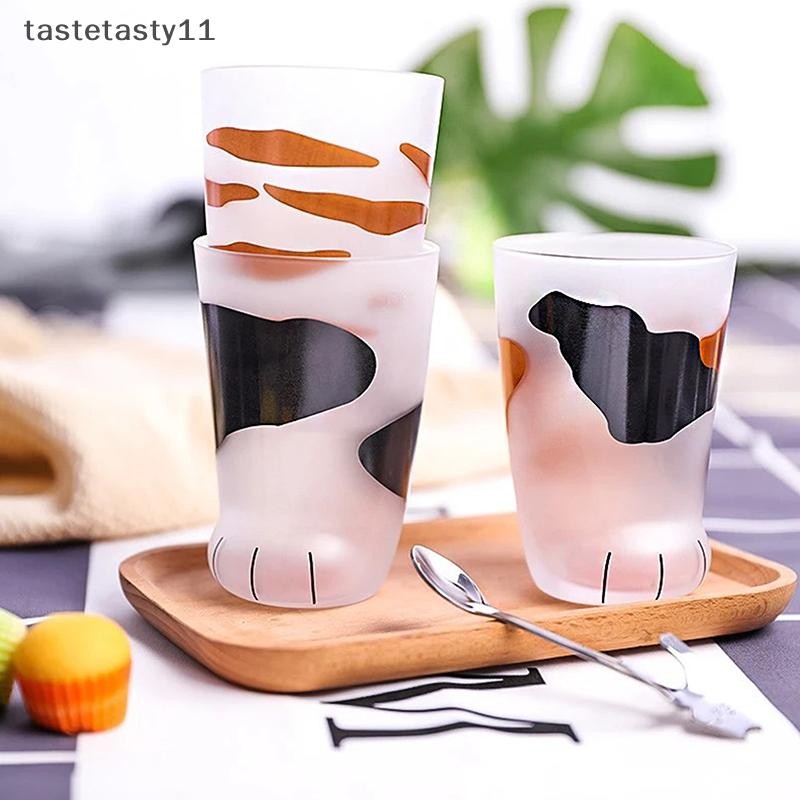 Ta สัตว์ถ้วยแก้ว 300ML Creative น่ารักการ์ตูน Paw นมน้ําผลไม้ขวด Frosted ดื่มเครื่องดื่มเย็นแก้วถ้วยกาแฟ TH