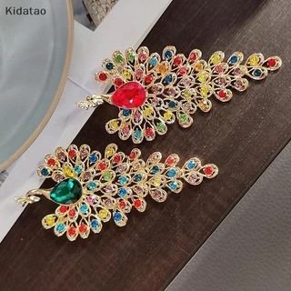 Kidatao แฟชั่น Rhinestone นกยูงเข็มกลัดสําหรับผู้หญิง Coat Party เครื่องประดับของขวัญใหม่