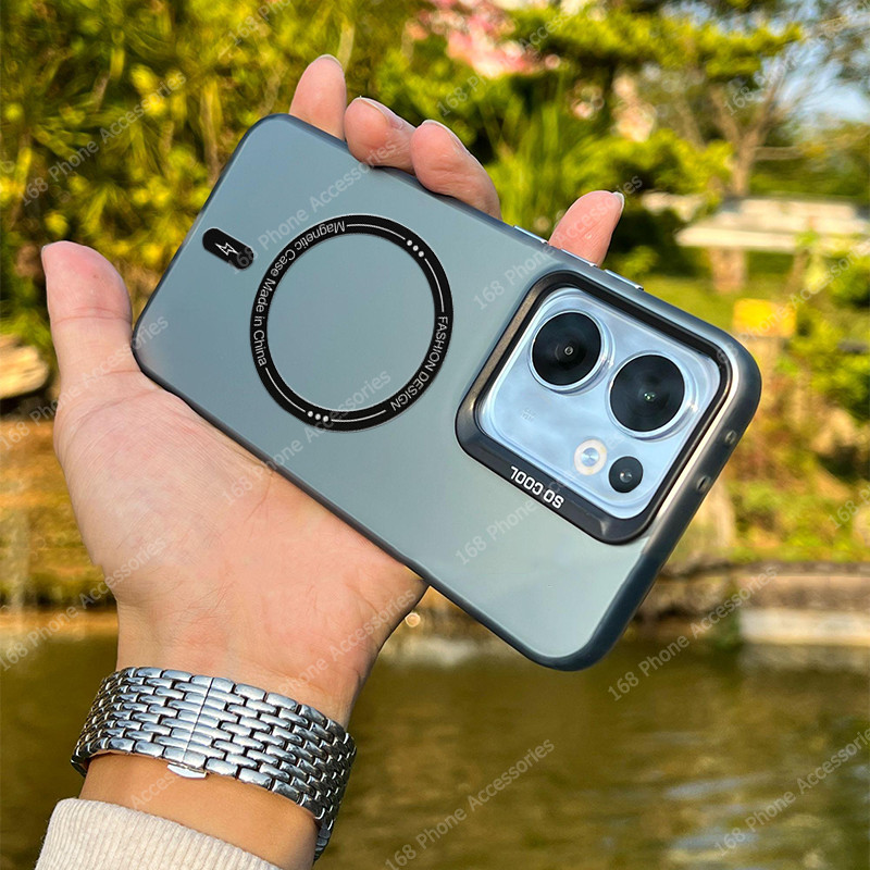 เคส OPPO Reno 13 13F Reno13 5G เคส OPPO Reno 13 Pro 5G เคสโทรศัพท์กันกระแทกแม่เหล็กไร้สายชาร์จนุ่มด้านซิลิโคนขอบแข็งแผ่นหลังกระเป๋าลมนิรภัยสีสันสดใส