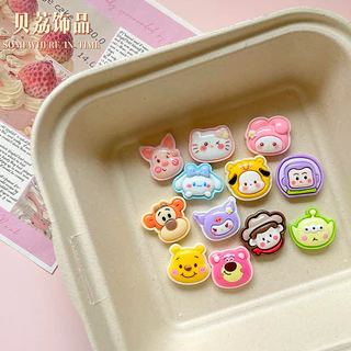 [100ในสต็อก] เครื่องประดับเรซินหัวซานริโอเงา DIY ครีมเจลเคสโทรศัพท์กิ๊บติดผมรองเท้าหลุมอุปกรณ์ดิสนีย์