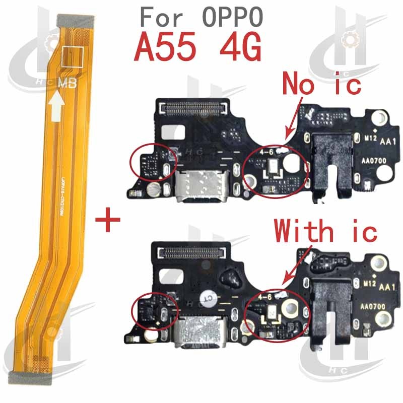ใหม่สําหรับ OPPO A55 4G Charger USB Connector Dock ชาร์จพอร์ตแจ็คบอร์ด Flex หลักเมนบอร์ดการเชื่อมต่อ Flex เปลี่ยนชิ้นส่วน