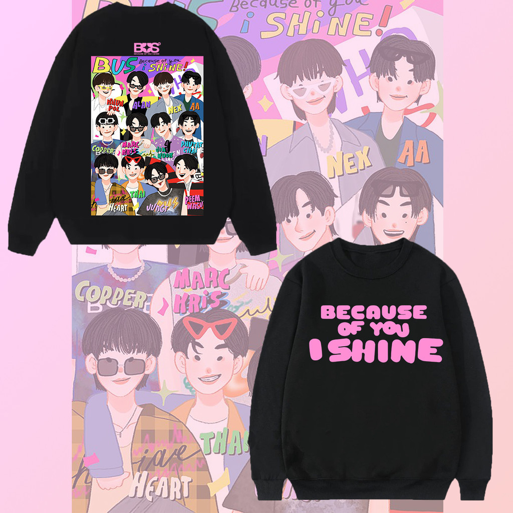 🌟HOT There Are Two Colors To Choose because of you i shine Sweatshirts Men Stripe Print Crew Neck Lo