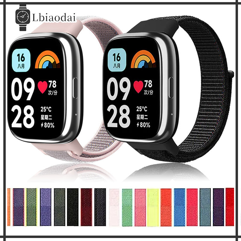 สายคล้องคอไนล่อนกีฬา for Redmi Watch 3 Active สายรัดข้อมือสายรัดข้อมือที่ระบายอากาศ for Xiaomi Mi Watch 3 Lite