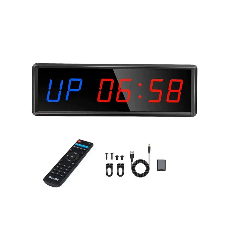 Digital Countdown Clock Stopwatch With Remote LED Interval Timer Clock For Home Gym Fitness Crossfit