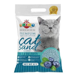 Okiko Premium Tofu Cat Litter ทรายแมวเต้าหู้ธรรมชาติ จับก้อนไว ควบคุมกลิ่นดีเยี่ยม ขนาด 6 ลิตร