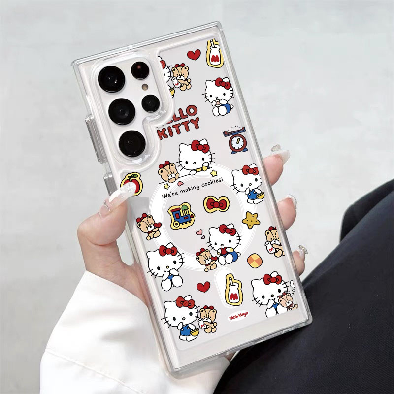 เคส แม่เหล็ก ชาร์ตได้ For Samsung S25ultra S26ultra S26 S23 S24 S25 Ultra Plus FE A26 A36 A56 A16 A55 เคสใส ลายการ์ตูน