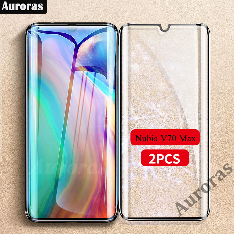(2 ชิ้น) Nubia V70 Max หน้าจอกระจกนิรภัยป้องกันกระจกโค้งสําหรับ Nubia V70Max ฟิล์ม Protector Glass C