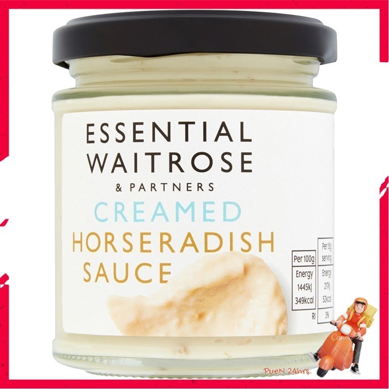 โดนใจ ❤ เวทโทรสซอสครีมฮอร์สราดิช 180กรัม ✅ Waitrose Creamed Horseradish Sauce 180g. [5000169061992]