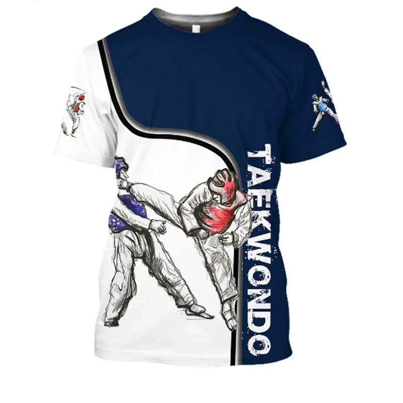 3D Taekwondo Judo พิมพ์ T เสื้อเด็กแฟชั่นกีฬาแขนสั้นผู้ชายฤดูร้อน Gym เสื้อผ้า Harajuku Tee เสื้อ Cool Tops