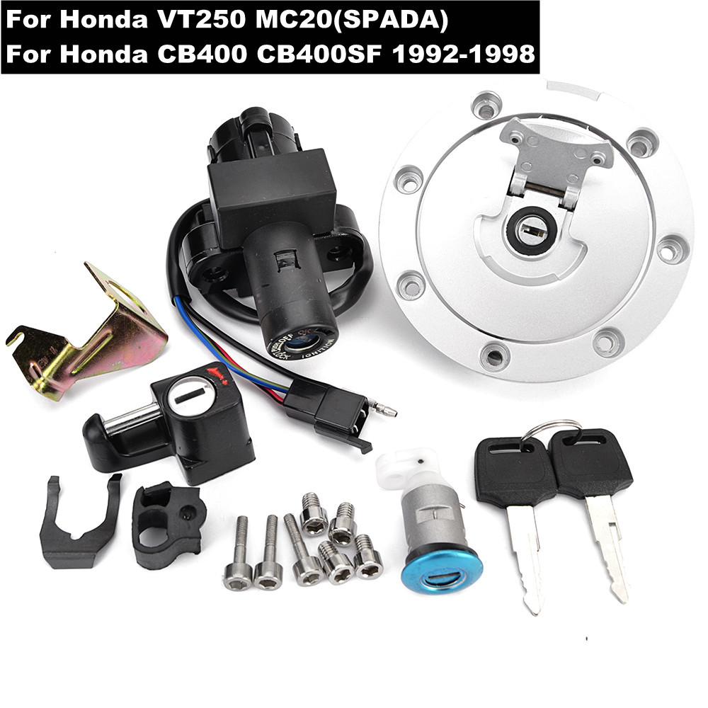 Cb 400 VT 250 ชุดกุญแจล็อคฝาถังน้ํามันเชื้อเพลิงรถจักรยานยนต์ สําหรับ Honda CB400 CB400SF 1992-1998 