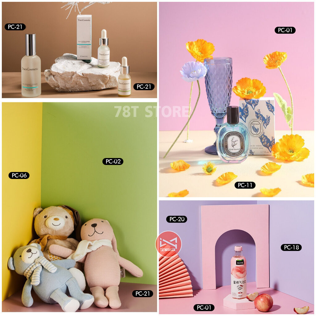 ฉากถ่ายรูปกระดานสีพื้น 1แผ่น2สี ถ่ายรูปสินค้า ถ่ายรูปอาหาร Professional Background Photography