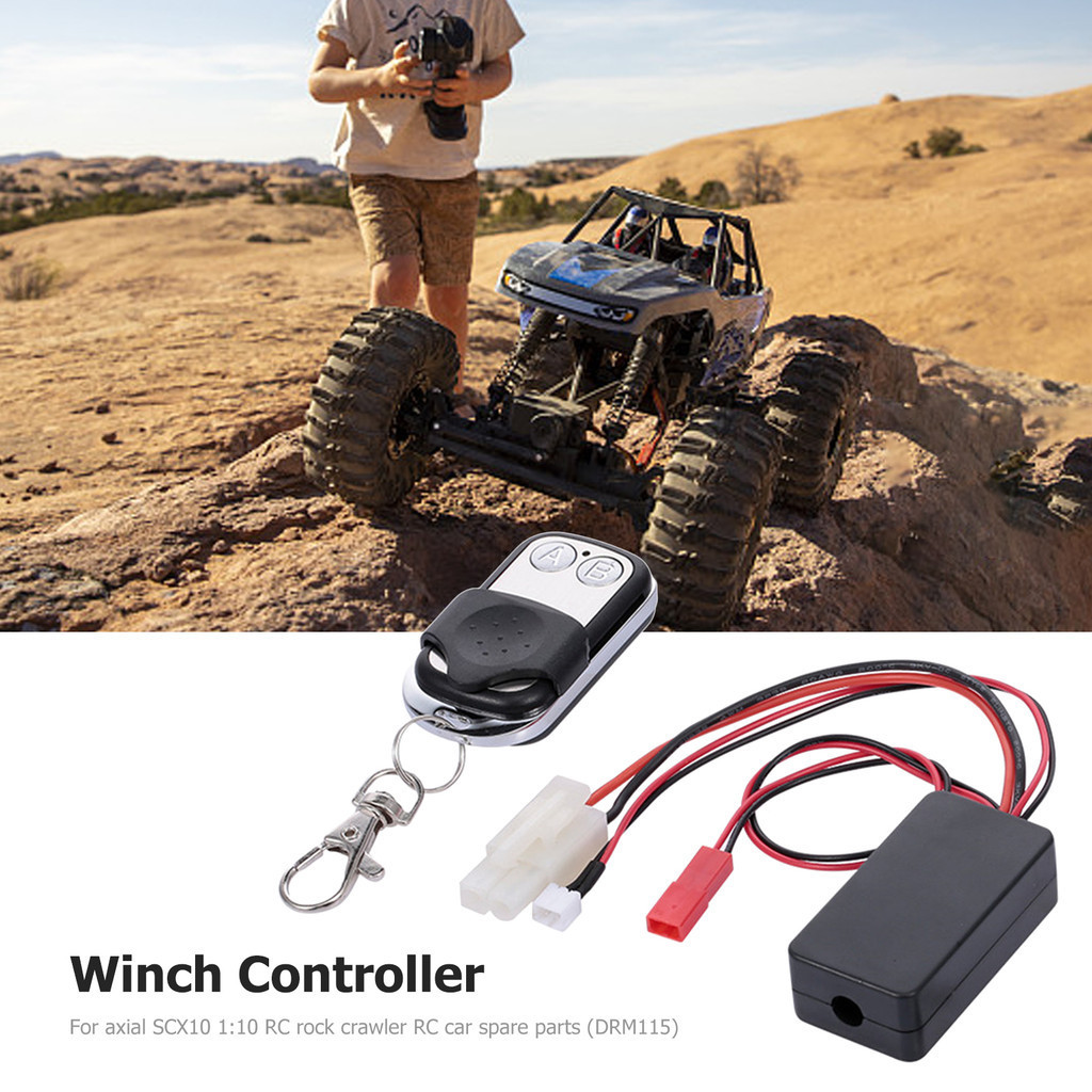 [Virgil.th] เครื่องกว้านไร้สายจําลองอัตโนมัติ สําหรับรถไต่หินบังคับ 1/10 Axial SCX10