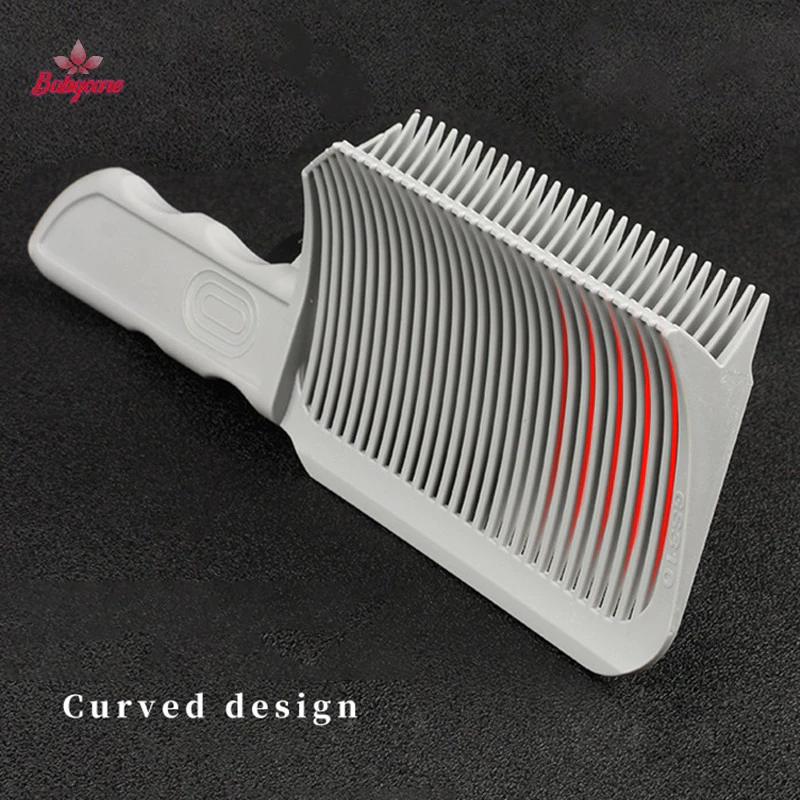 BYCE> หวีซีดจางตัดผมแบนผม Cutg หวีสําหรับชายทนความร้อน Fade แปรงใหม่