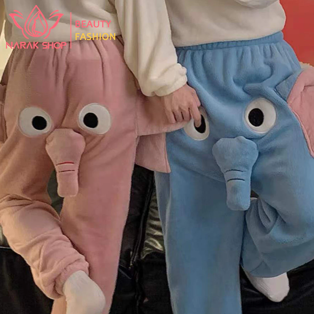 กางเกงขายาวลำลองใส่อยู่บ้าน เเต่งงวงช้างน่ารักๆ สีสันสดใส