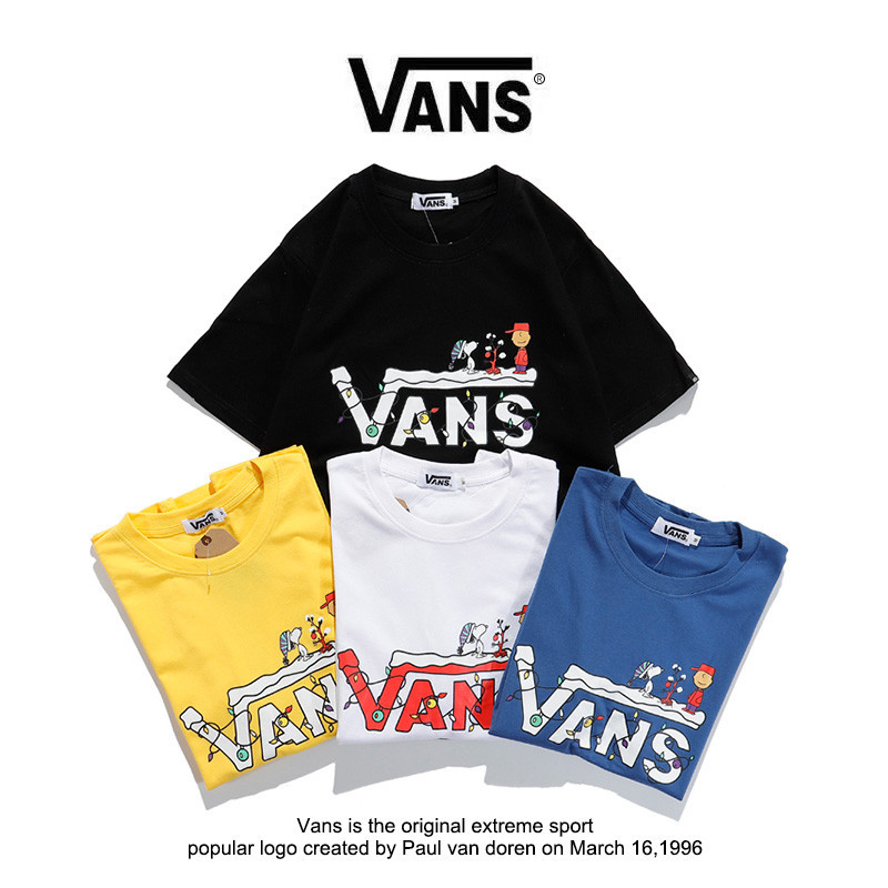 Vans Wanz ใหม่ Hot Look เสื้อยืดลําลองสําหรับผู้ชายผู้หญิงผ้าฝ้าเสื้อ เสื้อผู้ชาย เสื้อยืด oversize เสื้อยืดT-shirt