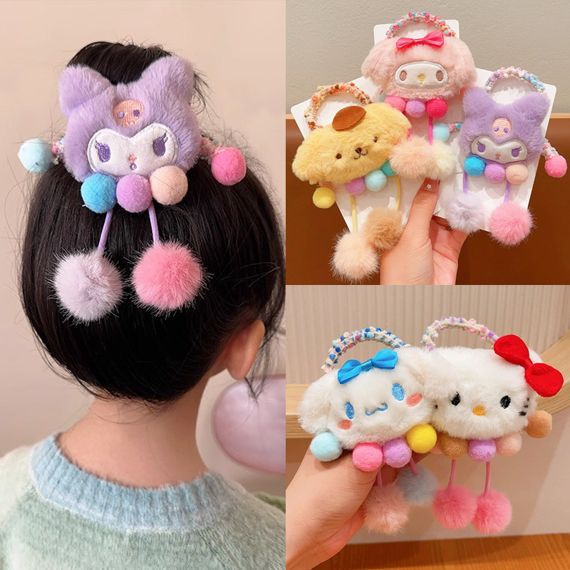 SANRIO ยางรัดผม ลายการ์ตูนซานริโอ้ สครันชี่ น่ารัก เครื่องประดับ สําหรับเด็กผู้หญิง