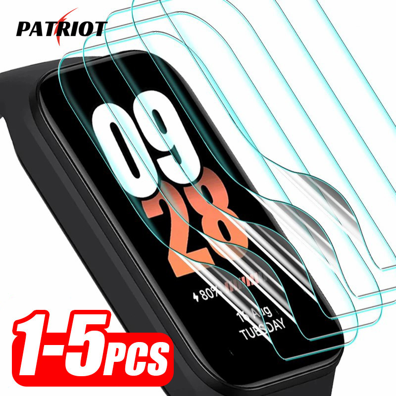 เข้ากันได้กับ Xiaomi Band 8 Active - ฟิล์มสมาร์ทวอทช์ แบบสัมผัส 5 ชิ้น - ฟิล์มไฮโดรเจล ป้องกันรอยขีดข่วน - HD ตัวป้องกันหน้าจอ TPU นิ่ม แบบใส