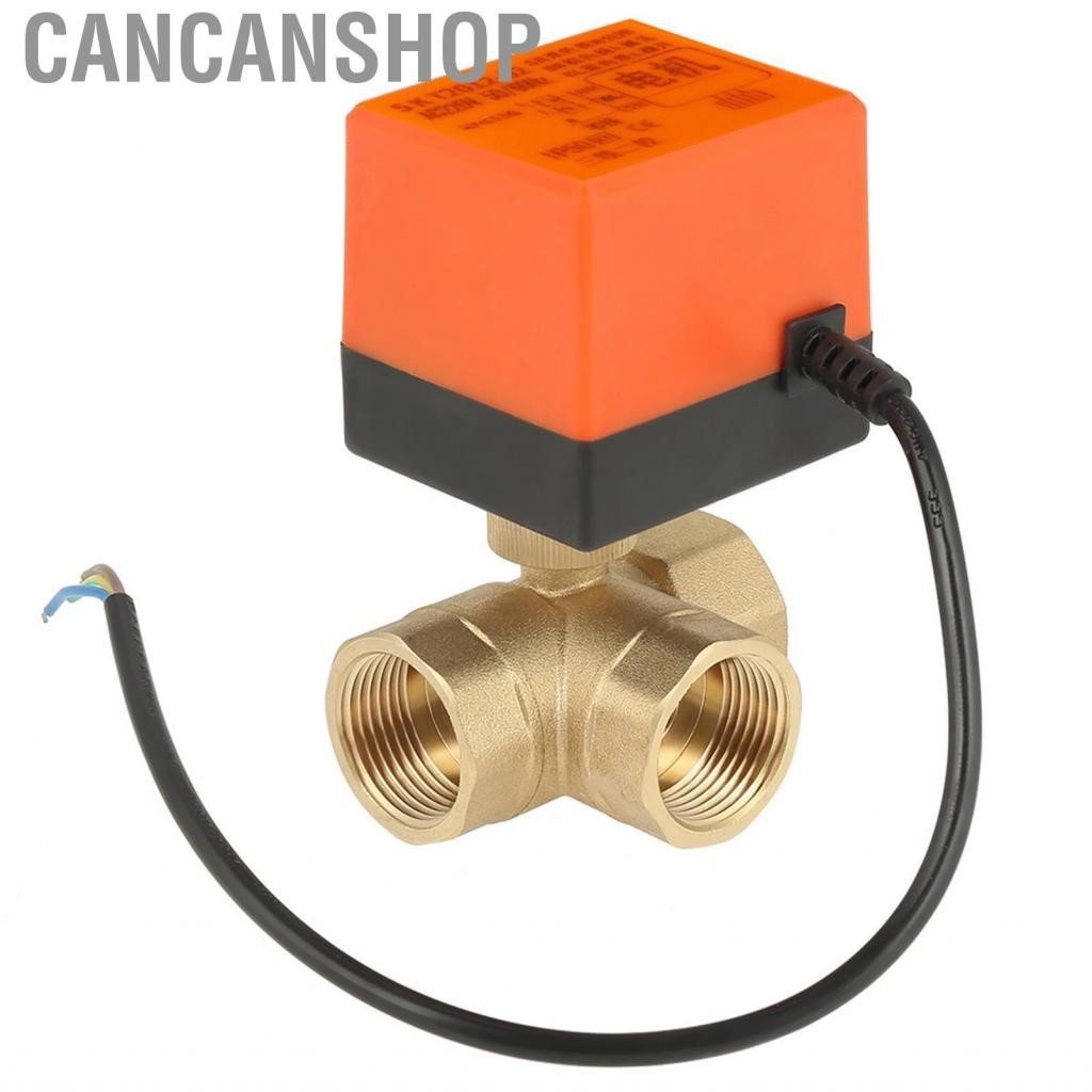 Cancanshop AC 220V Brass Electric Motorized Ball Valve 3 Way Wire 1.6pa Thread DN25 G1♫
