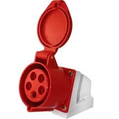 ปลั๊กตัวเมียติดผนัง SF-115L 3P+E+N 16A 380V แดง