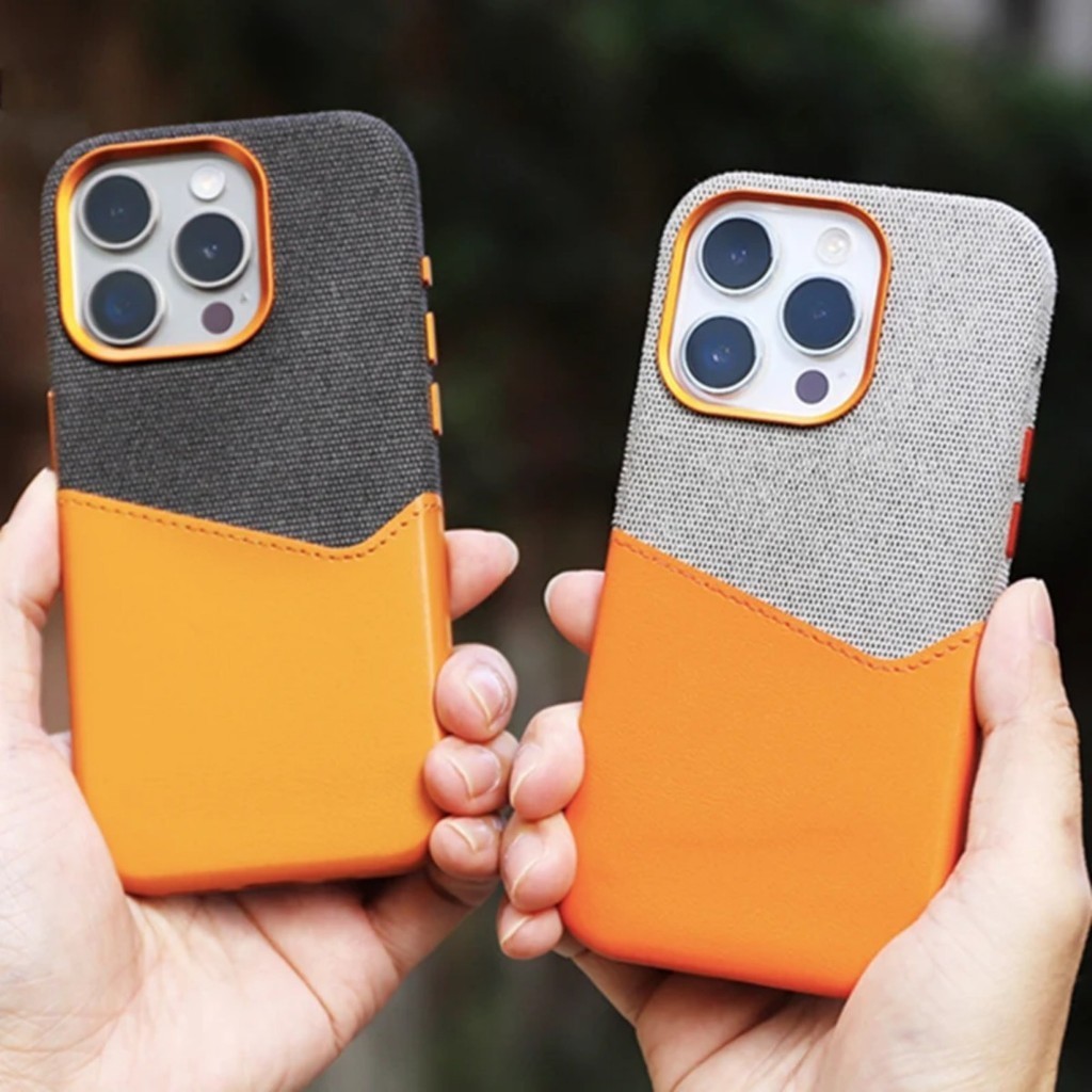 Hoce ผู้ถือบัตรหนังเคสโทรศัพท์สําหรับ iPhone 16 15 14 13 12 Pro Max 16 Plus กระเป๋าการ์ดไร้สายชาร์จเลนส์โลหะผสมฝาครอบ
