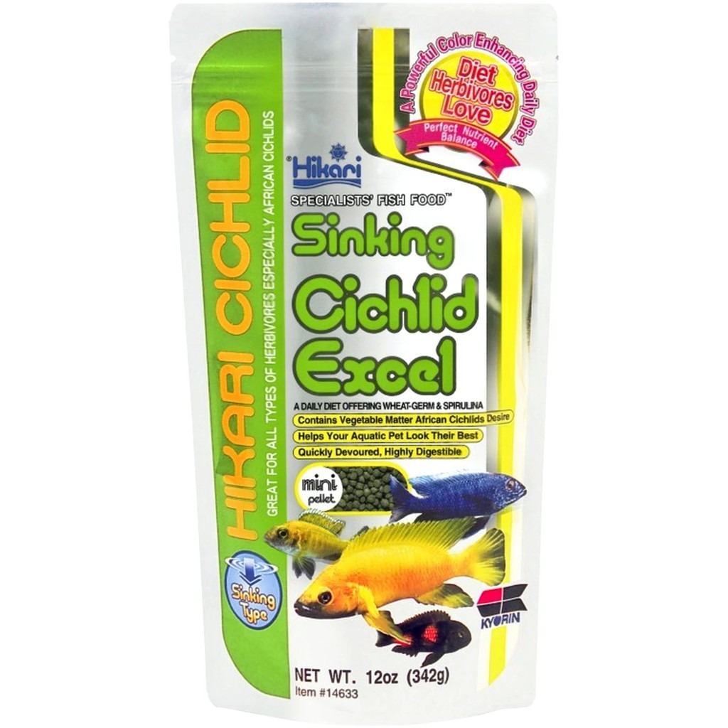 Hikari Cichlid Excel Mini Pellet อาหารปลาฮิคาริปลาหมอสี สูตรเร่งสี ปลาหมอ