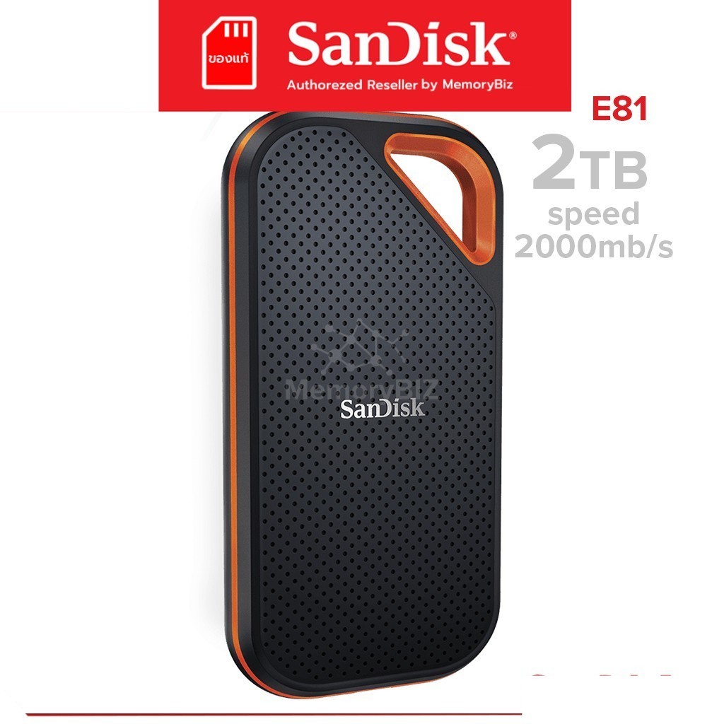 SanDisk Extreme Pro Portable SSD V2 2TB (SDSSDE81-2T00-G25) Up to 2000 MB/s Read &amp; Write Speeds เอสเอสดี พกพา แซนดิสก์