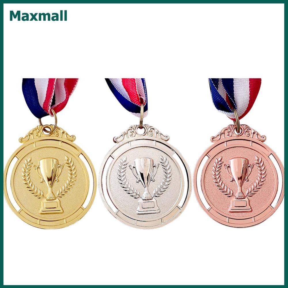 【Maxmall】ชุดเหรียญรางวัลกีฬา สีทอง สีเงิน สีบรอนซ์ 2 นิ้ว สําหรับงานปาร์ตี้ 3 ชิ้น