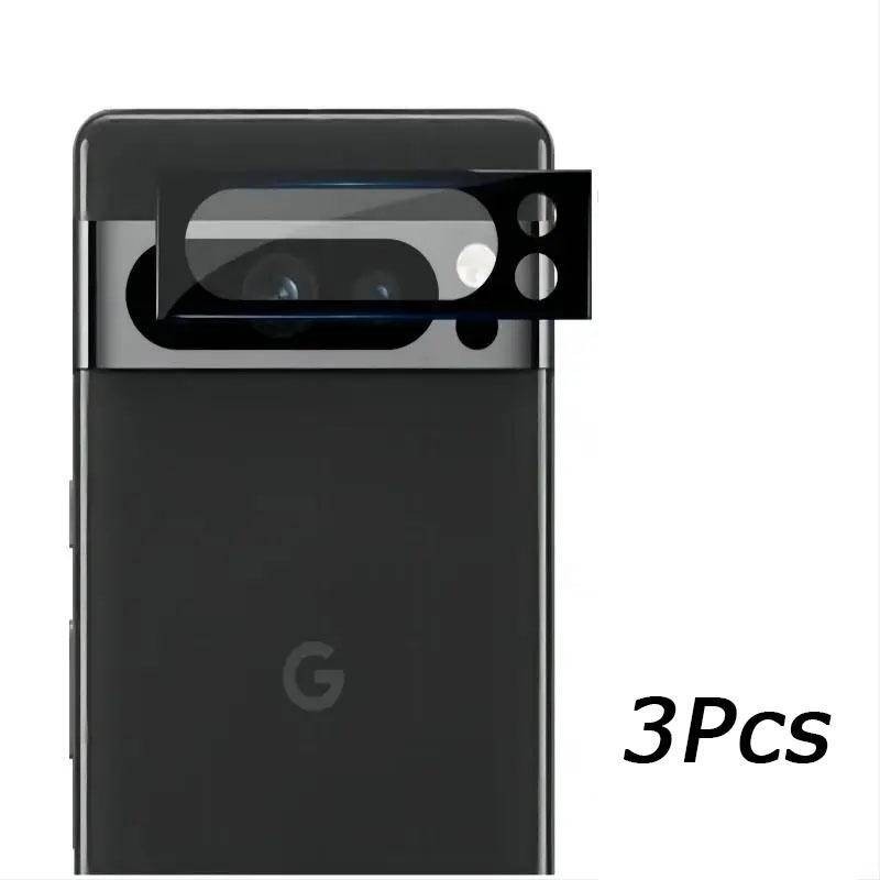 ฟิล์มกระจกนิรภัยเลนส์กล้อง 3D HD สีดํา สําหรับ Google Pixel 8/8 Pro/7/7 Pro/7a/6/6 Pro/6a กันรอยขีดข่วน 1-3 ชิ้น