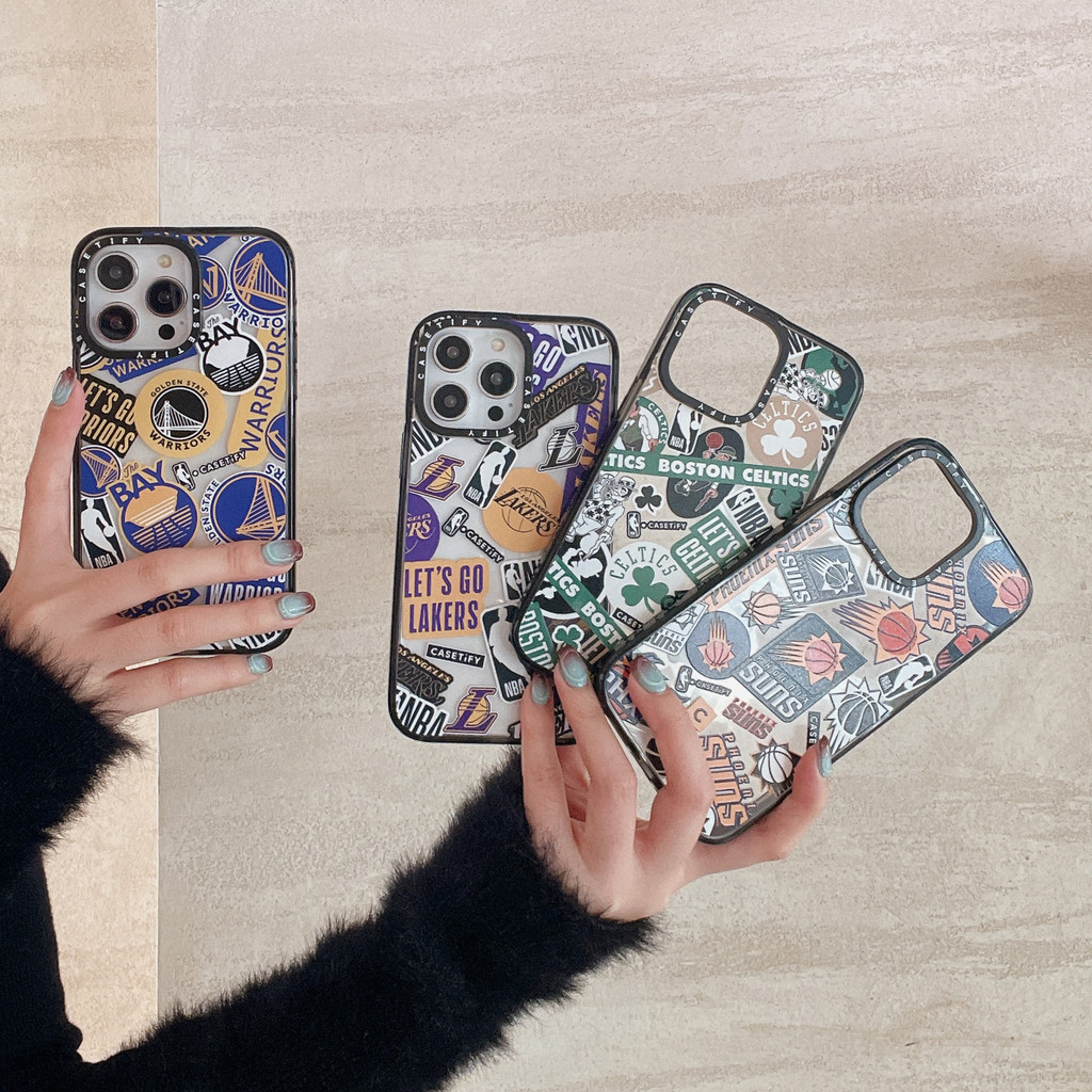 Casetify เคสโทรศัพท์มือถือแบบใส กันกระแทก ลายกราฟฟิตี้ NBA basketball Boys สําหรับ iphone 15 14 13 1