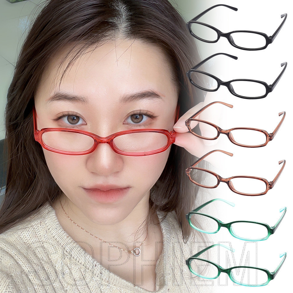 แว่นตาไล่โทนสี - แว่นตาตกแต่ง - วินเทจ, หวานเท่ - กรอบสี่เหลี่ยมเล็ก - แว่นตาป้องกันดวงตา - ป้องกันแสงสีฟ้า, แสงแบน - ตาแคบรูปไข่