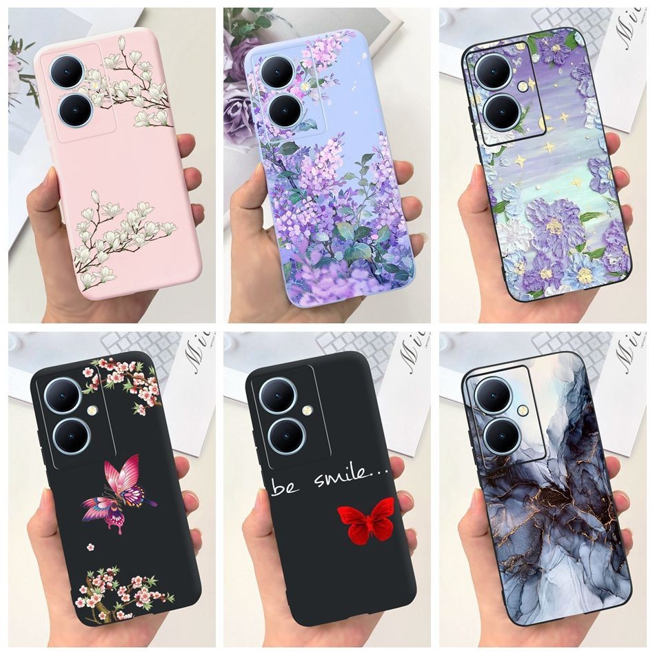 เคสโทรศัพท์ซิลิโคน TPU แบบนิ่ม ลายดอกไม้ สีแคนดี้ สําหรับ Vivo Y78 Y78+ V2271A Y78 Plus Y 78 Y78Plus