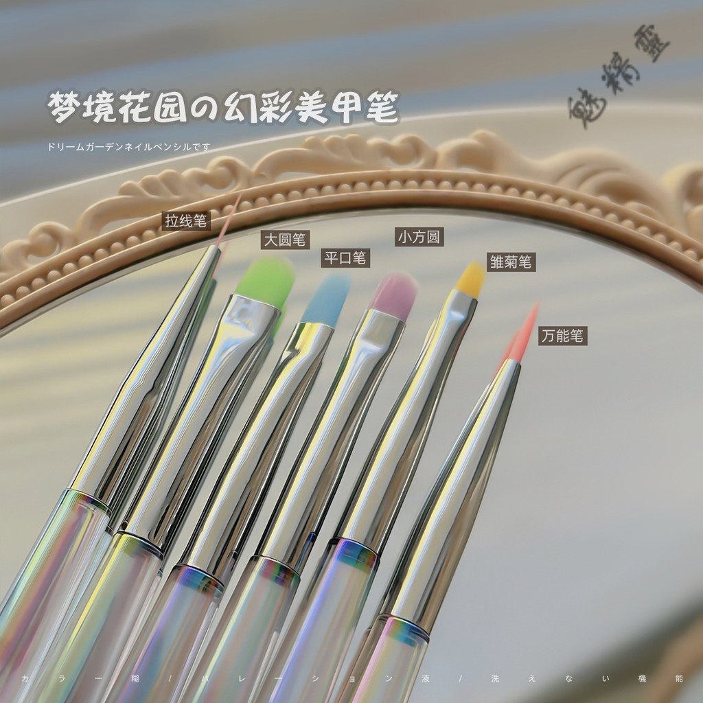 แปรงทาสีเล็บด้ามโปร่งแสงเหลือบสี ขนแปรงสี เหมาะสำหรับงานสร้างสรรค์และระบายสี มีทั้งแบบหัวแบน สี่เหลี่ยม และกลม ราคา ถูกที่สุด ดีลบีเคเค