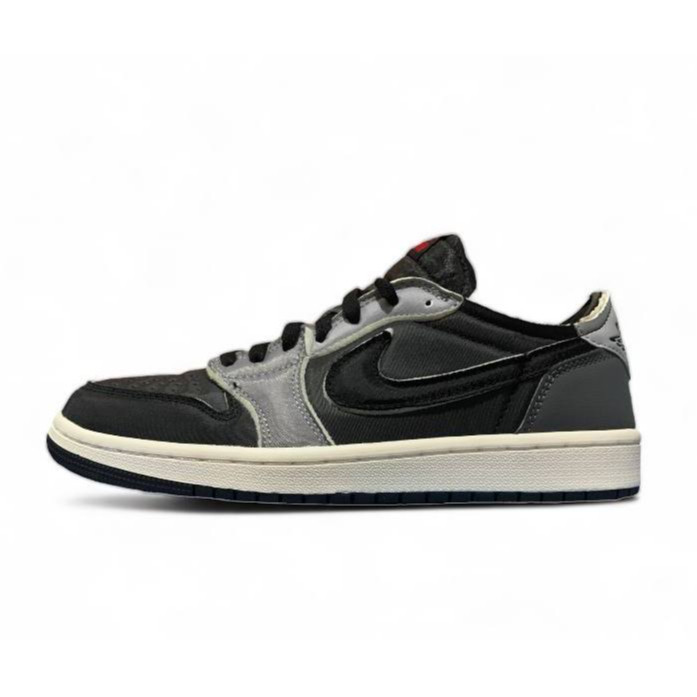 Jordan 1 Low "Black Smoke Grey" รองเท้ารองเท้าผ้าใบคุณภาพ OEM สำหรับผู้ชาย  ลำลอง