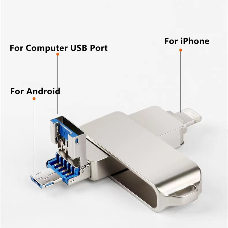 Hp แฟลชไดรฟ์ USB 1TB 3 in 1 Otg Pendrive สําหรับ iPhone อุปกรณ์จัดเก็บข้อมูลภายนอก