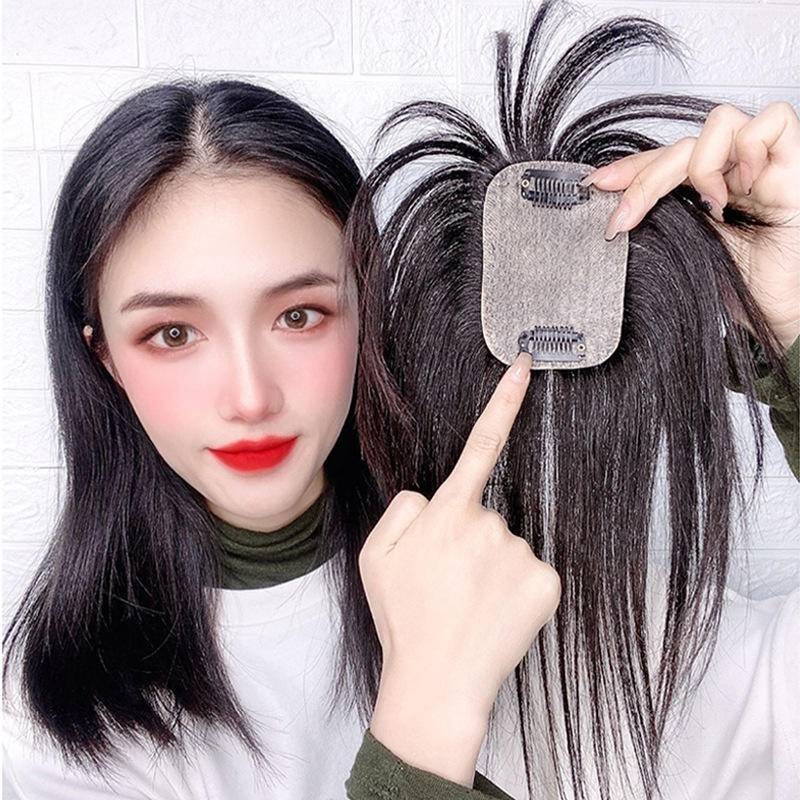 100% วิกผมมนุษย์ สีดํา และสีน้ําตาลเข้ม ทดแทนผมสีขาว ระบายอากาศ และน้ําหนักเบา เพิ่มวอลลุ่มผม สําหรับผู้หญิง