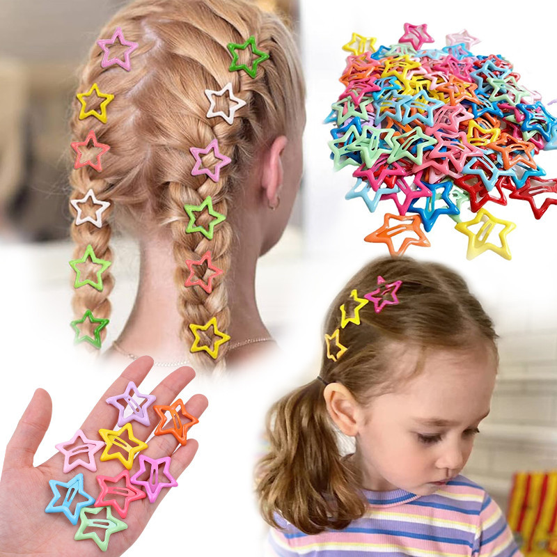 กิ๊บติดผม โลหะ รูปดาวน่ารัก สีสันสดใส Y2K เครื่องประดับ สําหรับผู้หญิง 20 ชิ้น