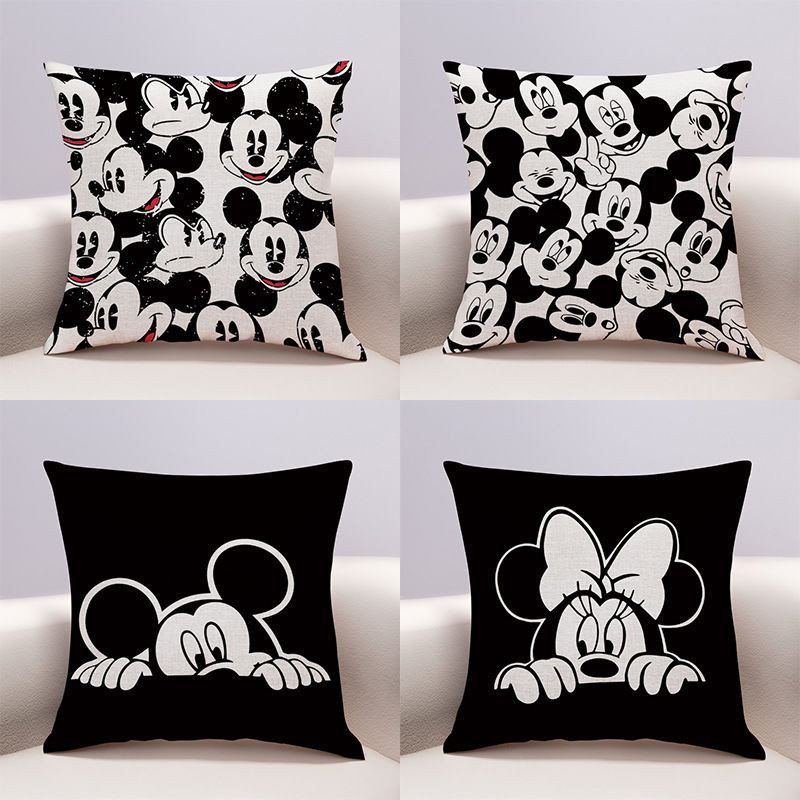 หมอนอิงโซฟา ลายการ์ตูนมิกกี้เมาส์ สไตล์จีน สําหรับตกแต่งห้องนั่งเล่น