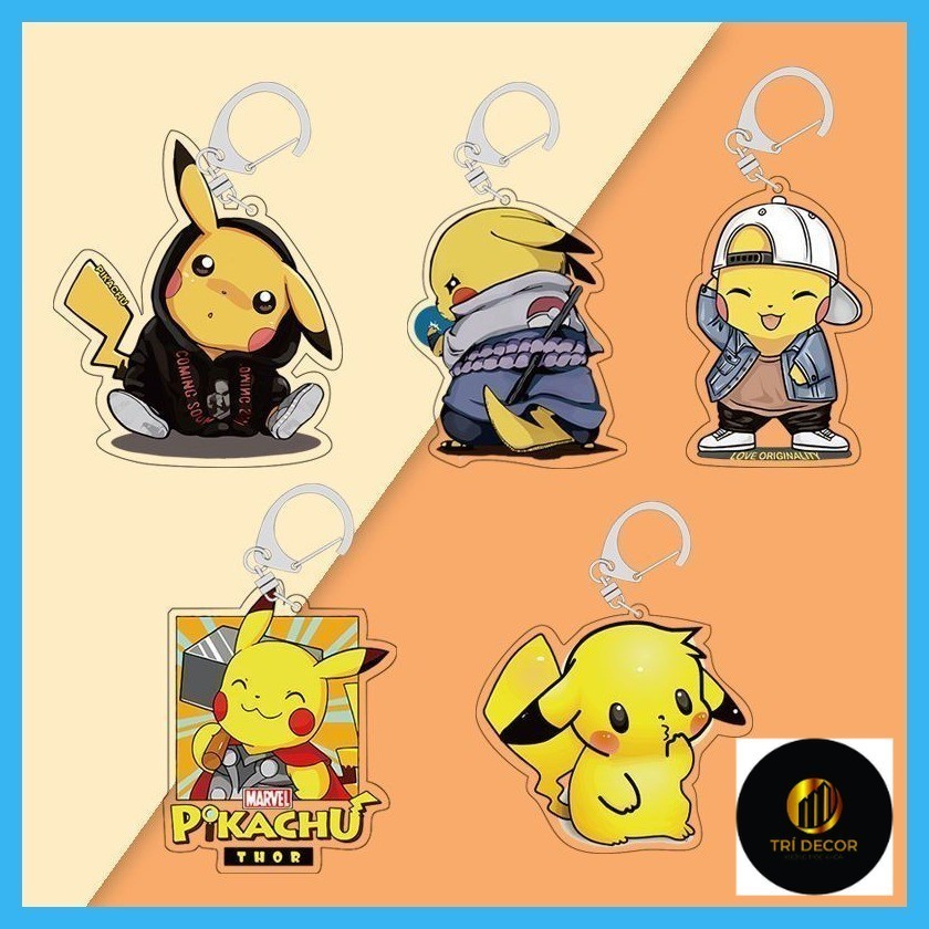Monster พวงกุญแจกระเป๋าอะคริลิค Pikachu Charmander Bulbasaur Squirtle Psyduck Mewtwo Pokémon Pikachu