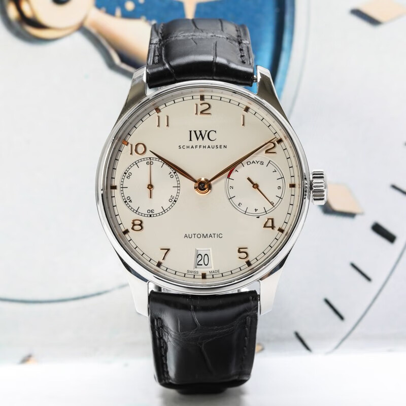 Iwc / IW500114 Portugal Series Portuguese7 นาฬิกาข้อมืออัตโนมัติ เข็มฝังเข็ม สีขาว สําหรับผู้ชาย