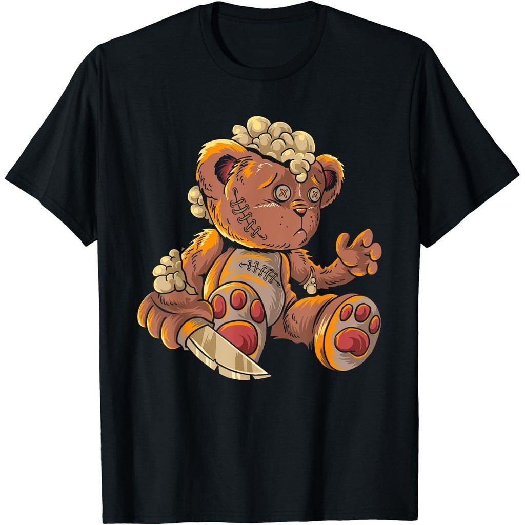 Killer Teddy Bear Lazy Halloween Costume เสื้อยืดมอนสเตอร์น่ากลัว
