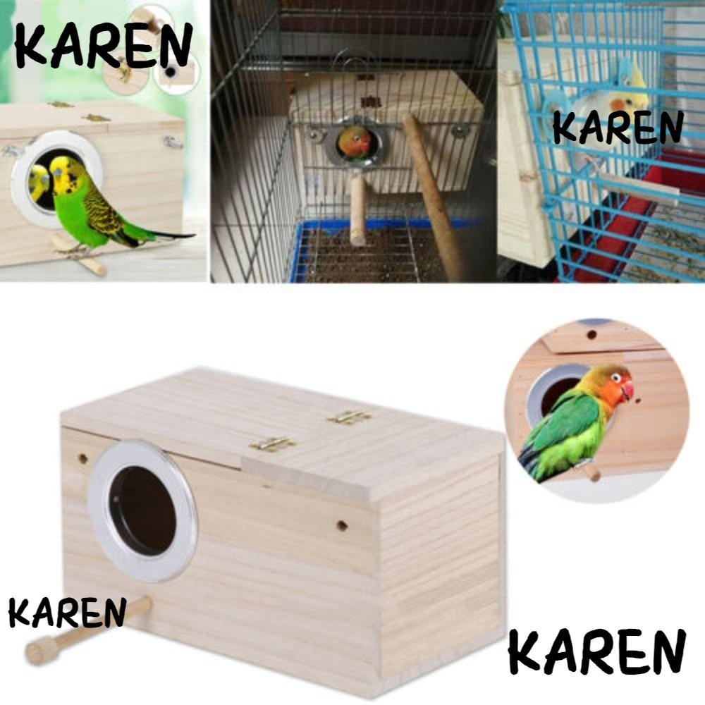 Karen กล่องเพาะพันธุ์นก นกเลิฟเบิร์ด แบบไม้