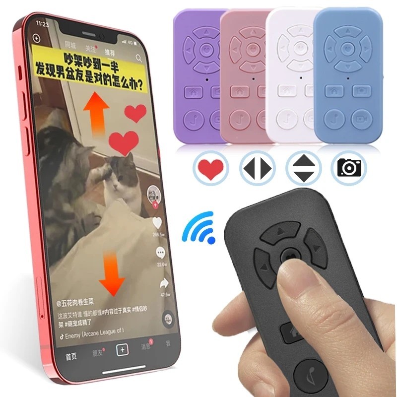 รีโมทคอนโทรลบลูทูธ - ตัวควบคุม Turner - Tiktok Nine Button Remote Control - Self-Timer Camera Stick 